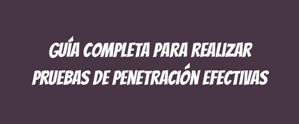 Guía Completa para Realizar Pruebas de Penetración Efectivas