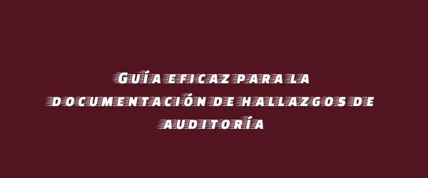 Guía eficaz para la documentación de hallazgos de auditoría