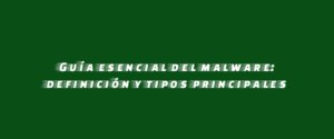 Guía esencial del malware: definición y tipos principales