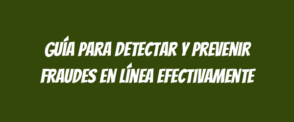 Guía para detectar y prevenir fraudes en línea efectivamente