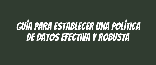 Guía para establecer una política de datos efectiva y robusta