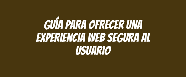 Guía para ofrecer una experiencia web segura al usuario