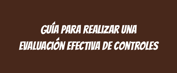 Guía para realizar una evaluación efectiva de controles Guía para realizar una evaluación efectiva de controles