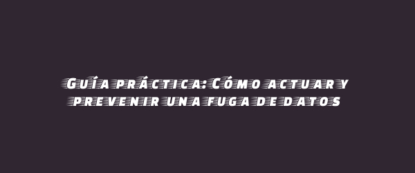 Guía práctica: Cómo actuar y prevenir una fuga de datos