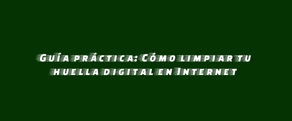 Guía práctica: Cómo limpiar tu huella digital en Internet