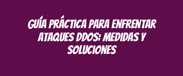 Guía práctica para enfrentar ataques DDoS: medidas y soluciones Guía práctica para enfrentar ataques DDoS: medidas y soluciones