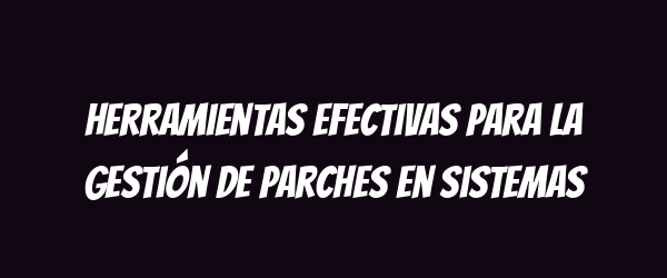 Herramientas efectivas para la gestión de parches en sistemas Herramientas efectivas para la gestión de parches en sistemas