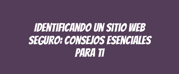 Identificando un sitio web seguro: Consejos esenciales para ti