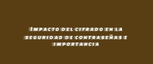 Impacto del cifrado en la seguridad de contraseñas e importancia