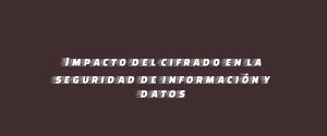 Impacto del cifrado en la seguridad de información y datos