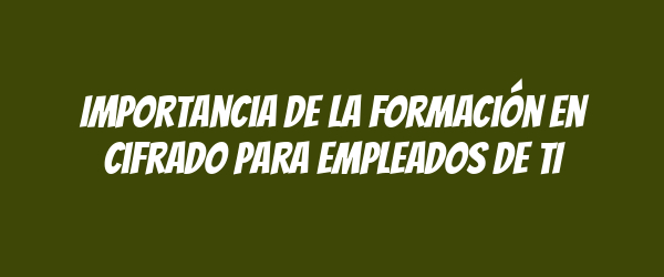 Importancia de la formación en cifrado para empleados de TI Importancia de la formación en cifrado para empleados de TI