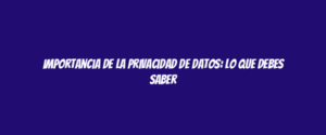 Importancia de la privacidad de datos: lo que debes saber