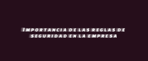 Importancia de las reglas de seguridad en la empresa