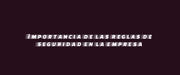 Importancia de las reglas de seguridad en la empresa