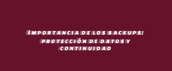 Importancia de los backups: protección de datos y continuidad
