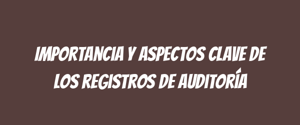 Importancia y aspectos clave de los registros de auditoría