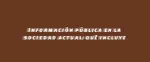 Información pública en la sociedad actual: qué incluye