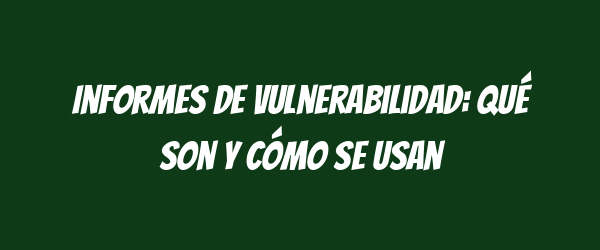 Informes de vulnerabilidad: Qué son y cómo se usan Informes de vulnerabilidad: Qué son y cómo se usan