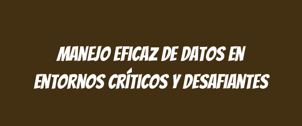 Manejo eficaz de datos en entornos críticos y desafiantes