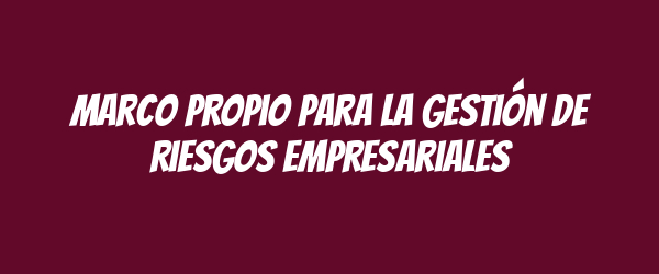 Marco propio para la gestión de riesgos empresariales Marco propio para la gestión de riesgos empresariales