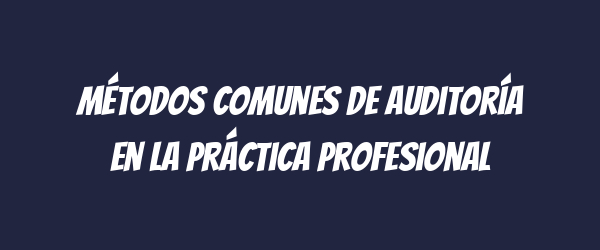Métodos comunes de auditoría en la práctica profesional Métodos comunes de auditoría en la práctica profesional