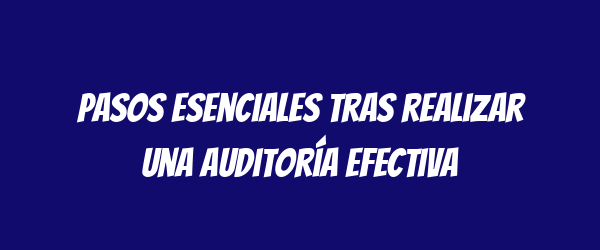 Pasos esenciales tras realizar una auditoría efectiva Pasos esenciales tras realizar una auditoría efectiva