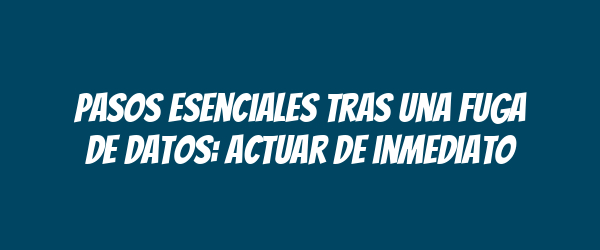 Pasos esenciales tras una fuga de datos: actuar de inmediato Pasos esenciales tras una fuga de datos: actuar de inmediato