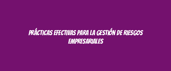 Prácticas efectivas para la gestión de riesgos empresariales