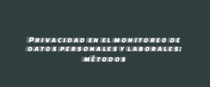 Privacidad en el monitoreo de datos personales y laborales: métodos