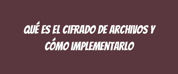 Qué es el cifrado de archivos y cómo implementarlo Qué es el cifrado de archivos y cómo implementarlo