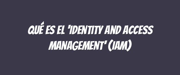 Qué es el 'Identity and Access Management' (IAM)
