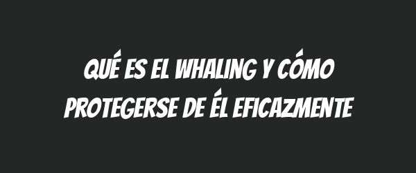 Qué es el whaling y cómo protegerse de él eficazmente Qué es el whaling y cómo protegerse de él eficazmente