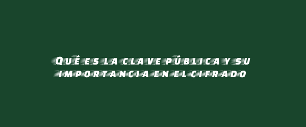 Qué es la clave pública y su importancia en el cifrado