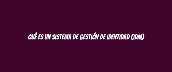 Qué es un sistema de gestión de identidad (IDM)