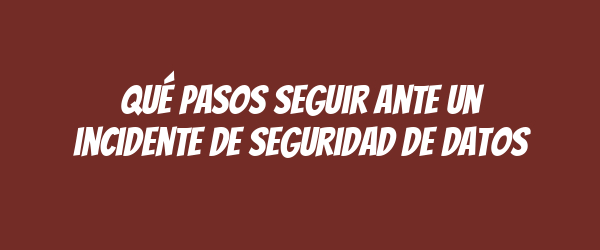 Qué pasos seguir ante un incidente de seguridad de datos