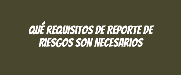 Qué requisitos de reporte de riesgos son necesarios