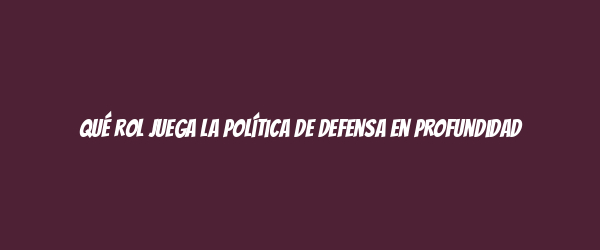Qué rol juega la Política de Defensa en Profundidad Qué rol juega la Política de Defensa en Profundidad