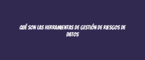 Qué son las herramientas de gestión de riesgos de datos