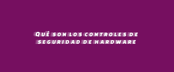 Qué son los controles de seguridad de hardware