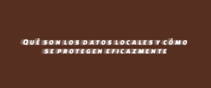 Qué son los datos locales y cómo se protegen eficazmente