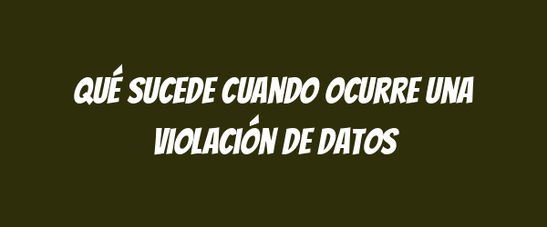 Qué sucede cuando ocurre una violación de datos Qué sucede cuando ocurre una violación de datos