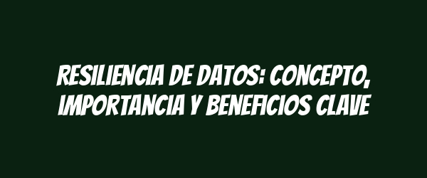 Resiliencia de datos: concepto, importancia y beneficios clave Resiliencia de datos: concepto, importancia y beneficios clave
