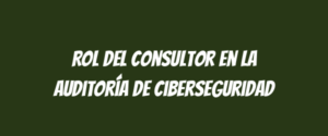 Rol del consultor en la auditoría de ciberseguridad