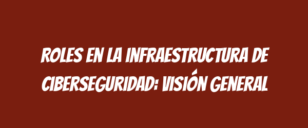 Roles en la infraestructura de ciberseguridad: visión general Roles en la infraestructura de ciberseguridad: visión general