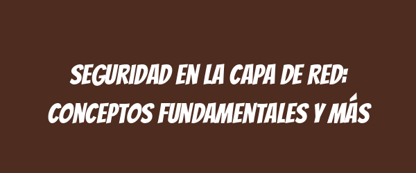Seguridad en la Capa de Red: Conceptos Fundamentales y Más