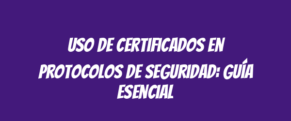 Uso de certificados en protocolos de seguridad: guía esencial Uso de certificados en protocolos de seguridad: guía esencial