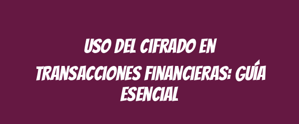 Uso del cifrado en transacciones financieras: guía esencial